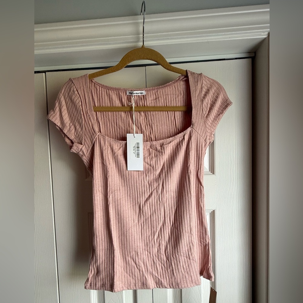 Reformation Pink Ribbed Top - Picture 2 of 4